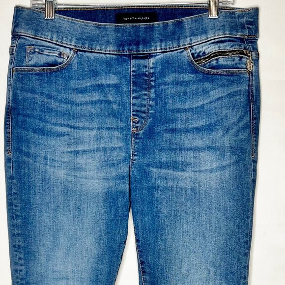 Tommy Hilfiger Women's Jeans sz 12 Gramercy Skinny Stretch Pull On Medium Wash - Picture 3 of 10